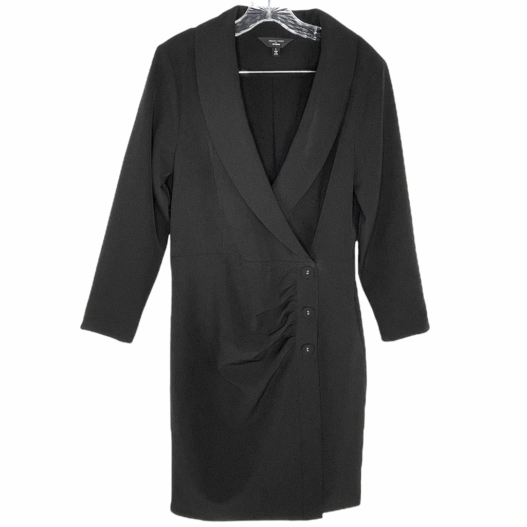 Chrissy Teigen X Revolve Black Tuxedo Shawl Collar Dress Sz L